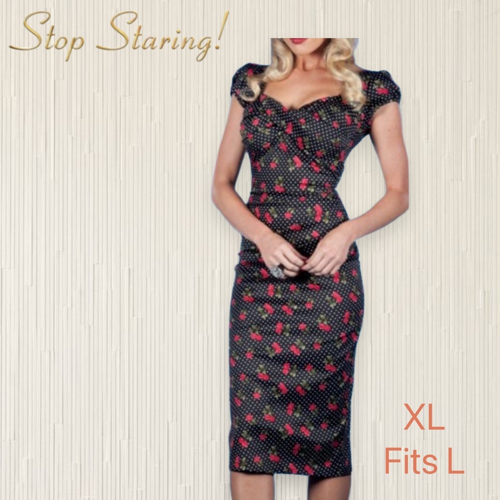 Stop Staring Black and Red Polka Dot Dress